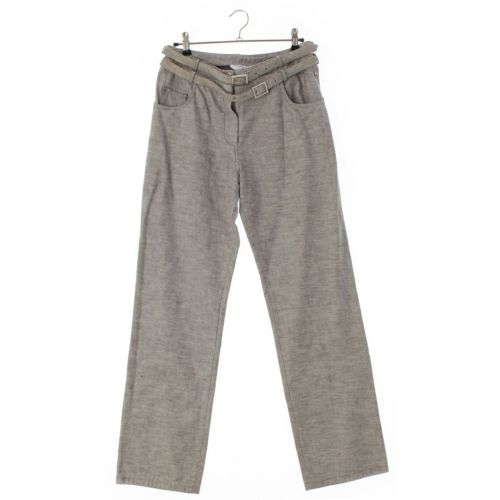 クリスチャンディオール 2001年 ガリアーノ期 ダブルベルト サイドライン スタッズ デニムパンツ ボトムス 1P12044025 グレー系 38