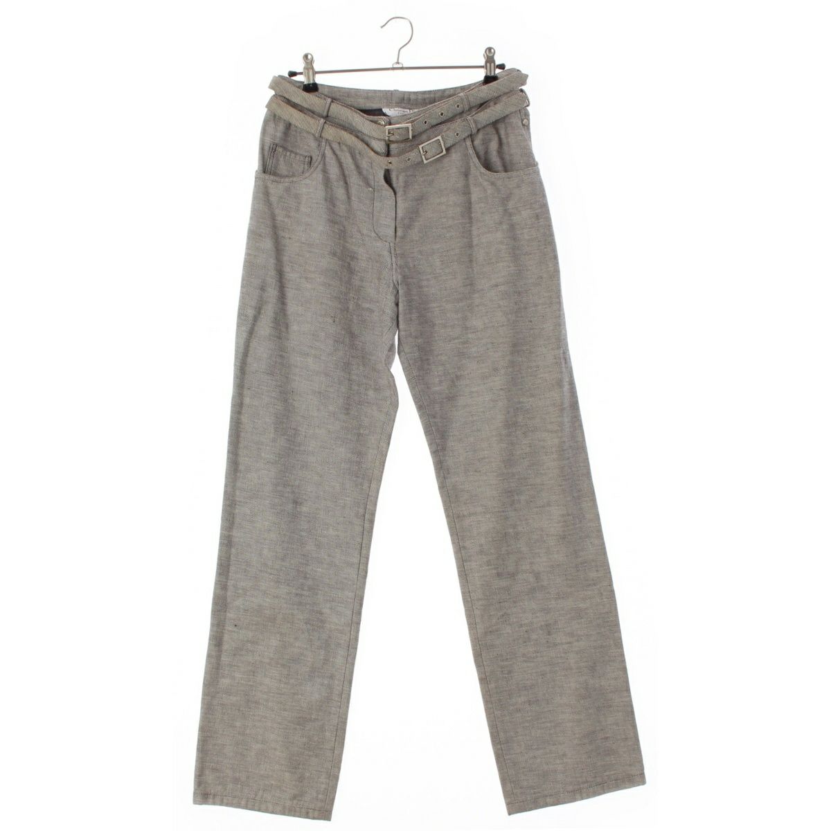 クリスチャンディオール 2001年 ガリアーノ期 ダブルベルト サイドライン スタッズ デニムパンツ ボトムス 1P12044025 グレー系 38