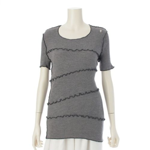 ジュンヤワタナベコムデギャルソン AD1992 93SS ウール 変形 リブ ニット ロングトップス JN-110020 グレー ブラック ‐