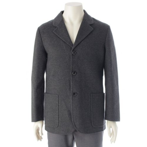 クルチアーニ カシミヤ×ウール 3B テーラードジャケット グレー IT48