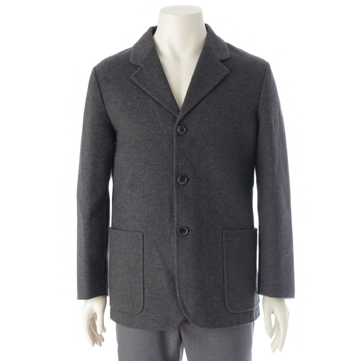 クルチアーニ カシミヤ×ウール 3B テーラードジャケット グレー IT48