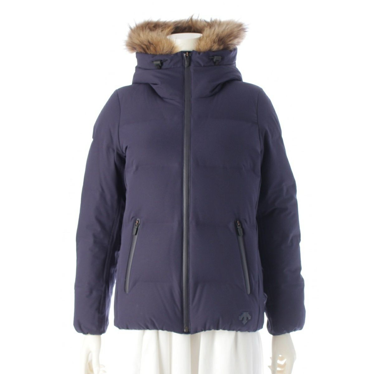 デサント 水沢ダウン タヌキ ファーフード ダウンジャケット DOR-G8519W ネイビー M