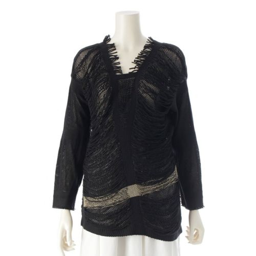 イッセイミヤケ フェット 2008年 08AW A-POC INSIDE コットン ナイロン フリンジ デザイン トップス 長袖 IF84KK535 ブラック 2