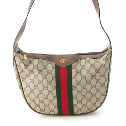 グッチ シェリーライン GGスプリーム GGロゴ ショルダーバッグ ブラウン