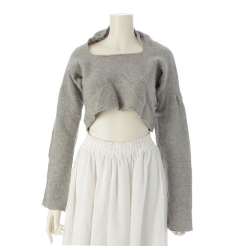 コムデギャルソン 94AW AD1994 ウール ナイロン 縮絨 変形 ニット セーター 長袖 トップス グレー