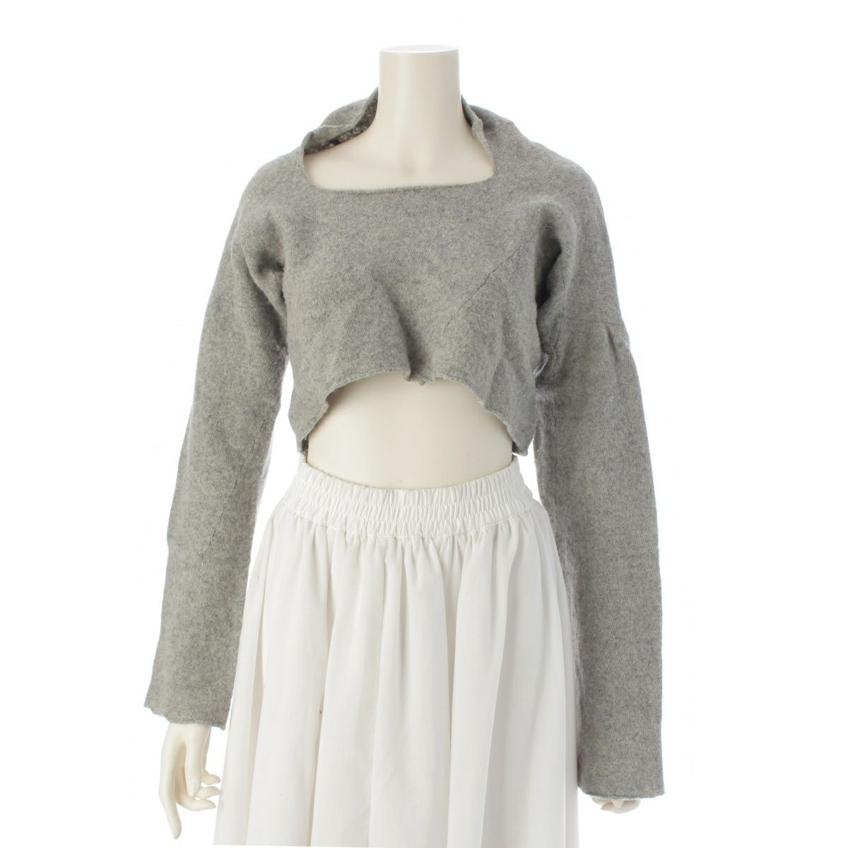 コムデギャルソン 94AW AD1994 ウール ナイロン 縮絨 変形 ニット セーター 長袖 トップス グレー