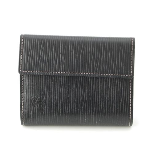 ココマイスター ジョリーロジャー・モンテスマ プレスオンザブライドル レザー コンパクトウォレット 三つ折り財布 ブラック