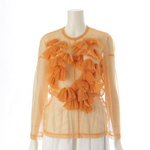 コムデギャルソン AD1990 90AW フリル チュール シアー トップス GT-050020 オレンジ