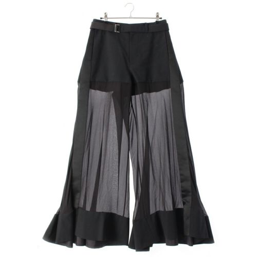 サカイ 24SS Double Faced Pants 切替ベルテッド パンツ ボトムス 24-07216 ブラック 2