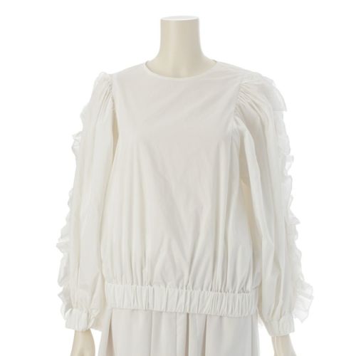 ヨリ 22SS コットン フリルスリーブ シャツ ブラウス トップス YR2221-010SP ホワイト 36