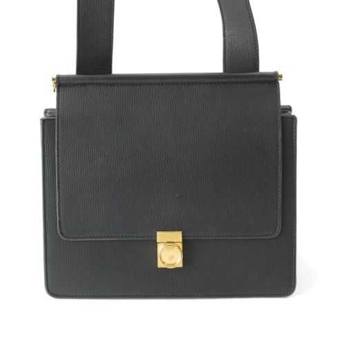 Polene ポレーヌ Numro Sept レザー ロゴ ショルダーバッグ ブラック