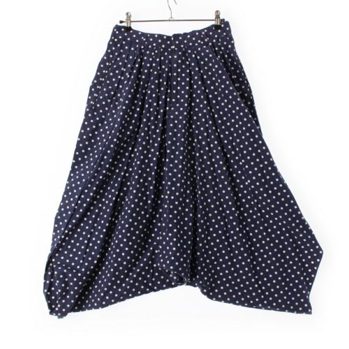 コムデギャルソン AD2005 06SS コットン ドット ドレープ 変形 サルエルパンツ ボトムス GQ-P029 ネイビー ホワイト SS