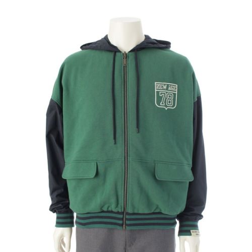 ゴールデングース ナイロン リバーシブル フード ジャケット ネイビー グリーン XS