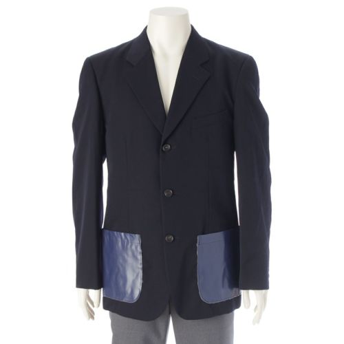 コムデギャルソンオムプリュス 95SS AD1994 ウール ポケット デザイン テーラードジャケット アウター PJ-10003M ネイビー M