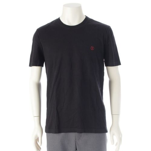 ルイヴィトン コットン LVサークル ロゴ刺 Tシャツ カットソー トップス ブラック M