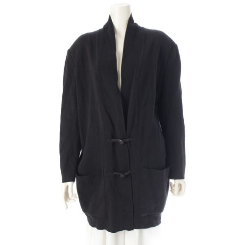 イッセイミヤケ 80s ウール混 筆タグ 変形 カーディガン トップス LE61512 ブラック M