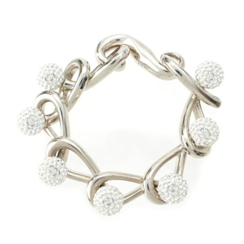 ロエベ ラインストーン ブレスレット アクセサリー シルバー