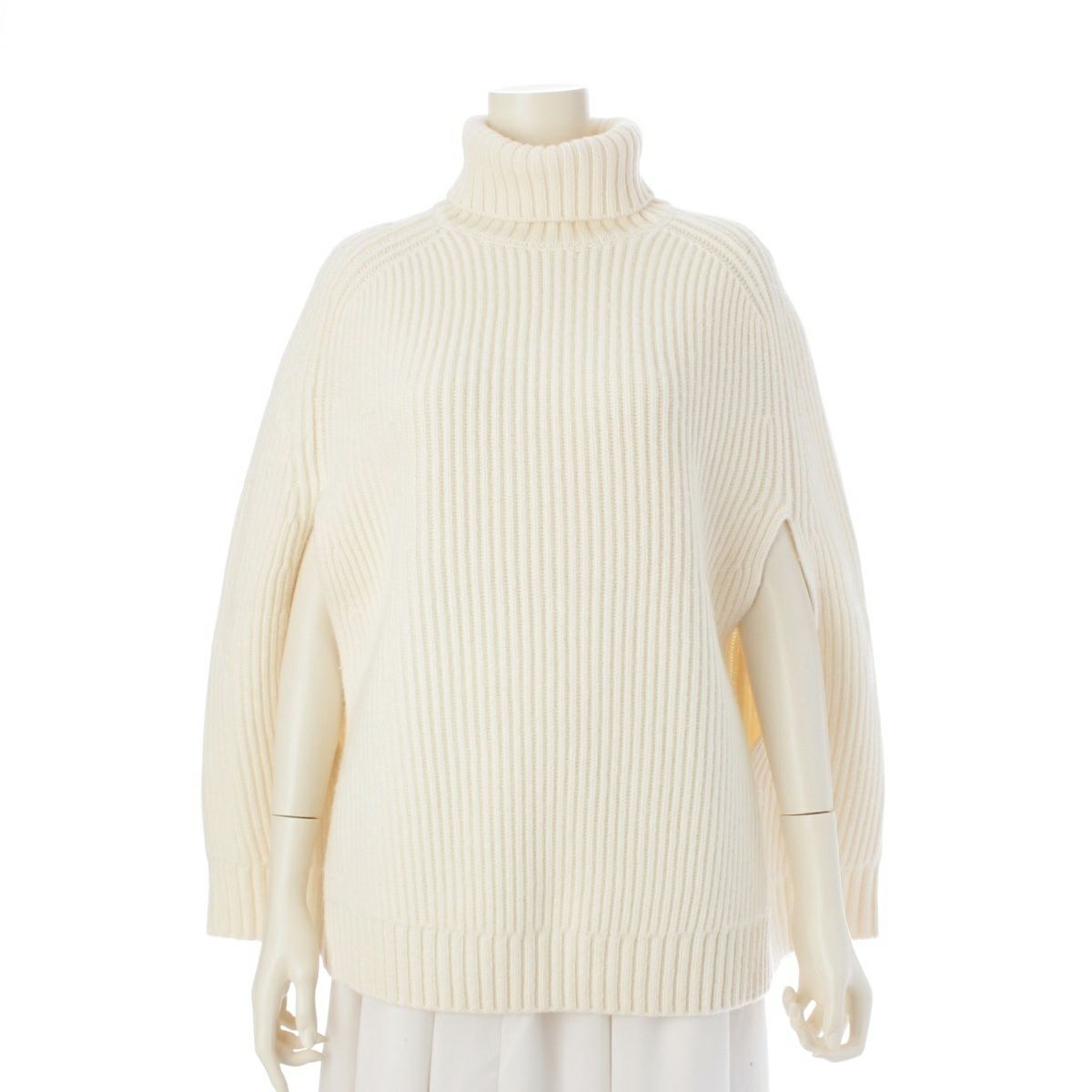 ドゥロワー ウール カシミヤ 5G タートルネック ニット ポンチョ ケープ アウター 6513-105-0490 オフホワイト アイボリー ワンサイズ