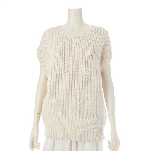 ドゥロワー コットン 1.5G 天竺編み クルーネック ノースリーブ セーター ローゲージ ニットトップス 6518-199-0471 オフホワイト ワンサイズ