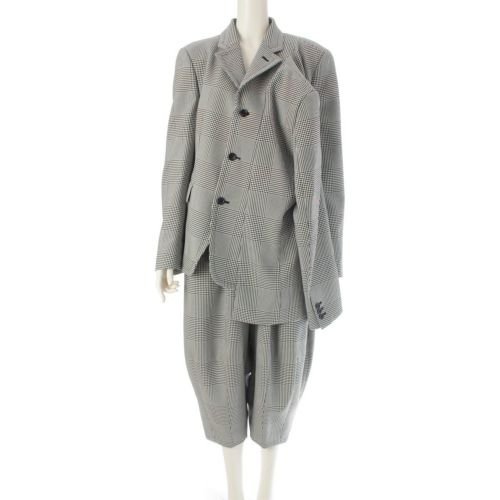 コムデギャルソン 24AW 4本袖 千鳥 ジャケット サルエル パンツセットアップ GN-J001 GN-P002 ブラック×ホワイト XS