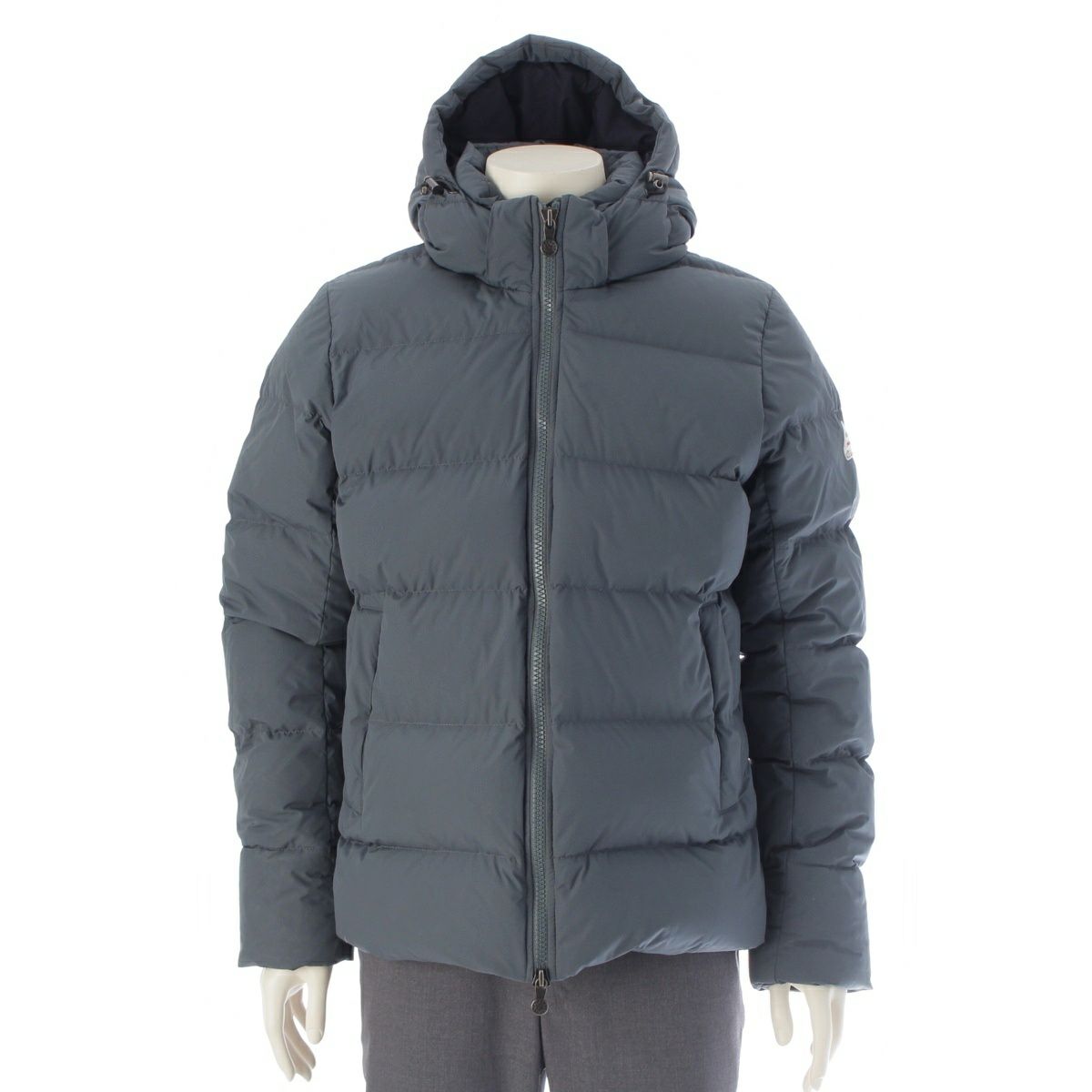 ピレネックス SPOUTNIC MINI スプートニック ミニ フェザー フーデッド ロゴワッペン ダウンジャケット アウター ネイビー M