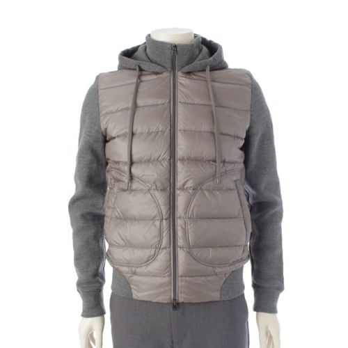 ヘルノ ウォーターレペレントナイロン ライトダウン ハイブリッド フーディー ブルゾン アウター JP003UR グレー 48