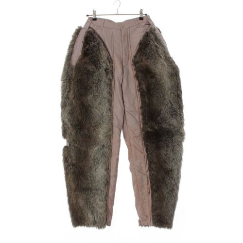 イッセイミヤケ 1982 ナイロン 単色タグ 初期タグ 2way ファー テーパード ライニング パンツ ボトムス グレージュ 6