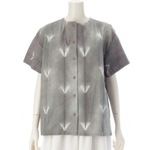 イッセイミヤケ 80s 1984 コットン 筆タグ 抜染 半袖 ベースボール 長袖シャツ トップス MG12304 グレー ホワイト系 9