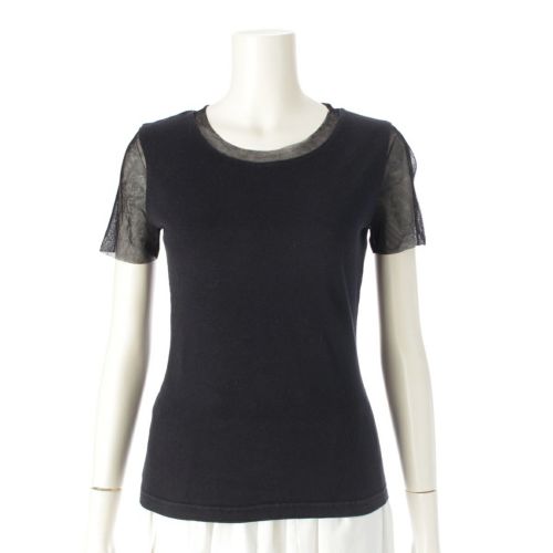 ジャンポールゴルチエ クラシック 半袖 メッシュ切替 カットソー Tシャツ ブラック×チャコール