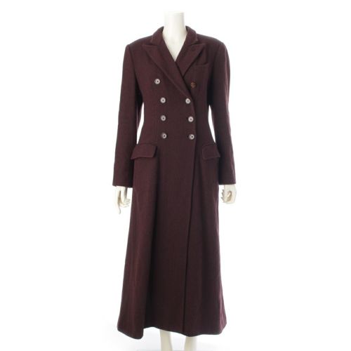 ジャンポールゴルチエ クラシック ウール ナイロン アウター スーパーロングコート バーガンディ ワインレッド 40