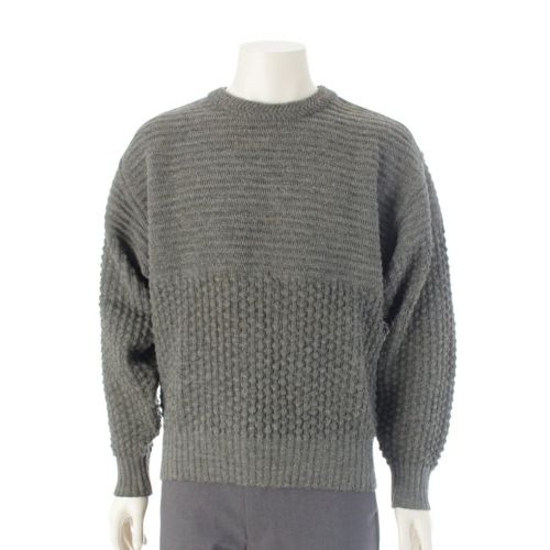 イッセイミヤケ 70-80s ヴィンテージ オールスタイル ラウンドネック ニット セーター 長袖 グレー