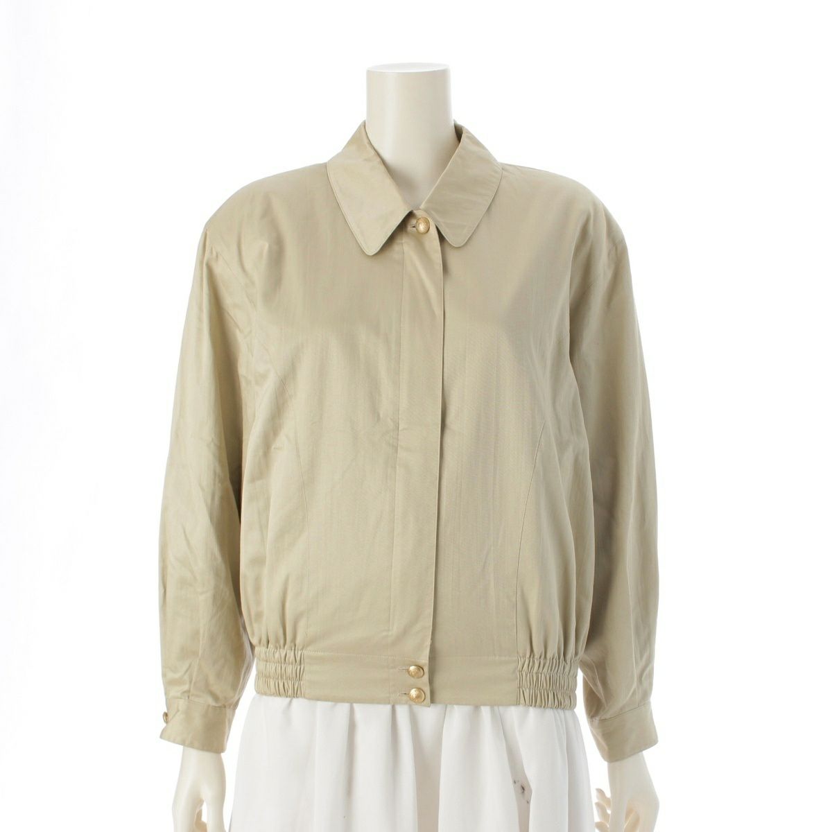 バーバリーズ 90s コットン スウィングトップ ジップアップ ブルゾン アウター ベージュ ワンサイズ