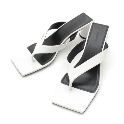 バレンシアガ WAWNA レザー スクエアトゥー サンダル 609639 ホワイト 39.5