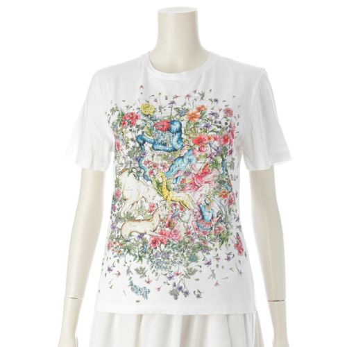 クリスチャンディオール 24年 D-コンステレーション 花×星座 プリント 半袖Ｔシャツ トップス 243T12A4456 ホワイト XS