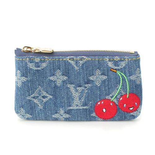 ルイヴィトン デニム 村上隆 ポシェットクレ コインケース M14938 ブルー