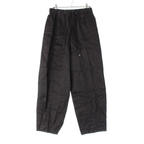 エブール 2025 リネン ラミーサテン イージー パンツ ボトムス 411060650 ブラック 38