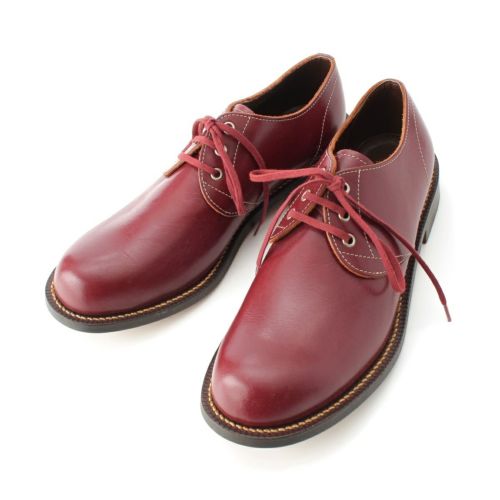 コムデギャルソンオム レザー ヒールダービー シューズ レッド 25 2/1