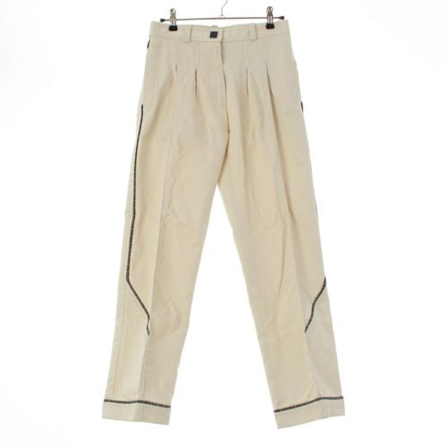 シャネル スポーツ 04P ロゴライン タック ストレート パンツ ボトムス P22997 オフホワイト 36