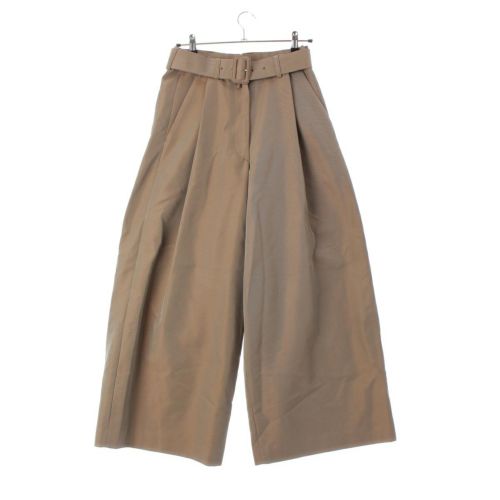 ドリスヴァンノッテン コットン ベルト付き 光沢 ワイド パンツ ボトムス ブラウン 36