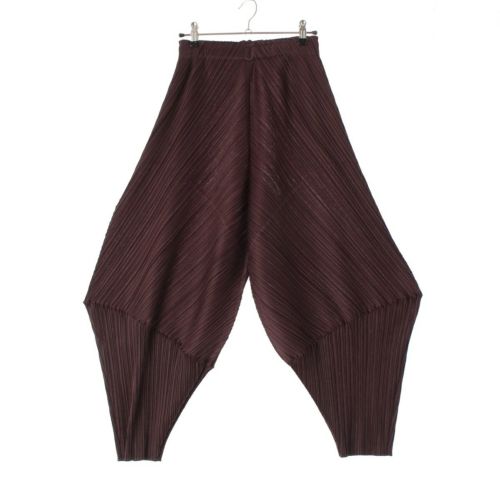 プリーツプリーズ イッセイミヤケ 25AW LEAP デザイン バルーン パンツ ボトムス PP53JF462 ダークブラウン 3