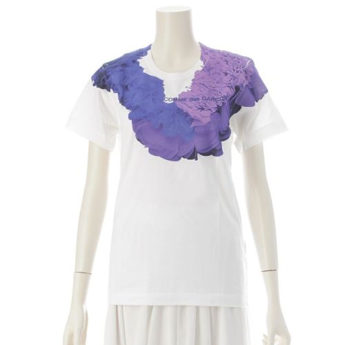 コムデギャルソン AD1999 ロゴ プリント 半袖Ｔシャツ トップス GT-100580 ホワイト×パープル ワンサイズ
