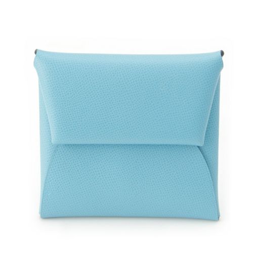 エルメス バスティア エプソン 小銭入れ コインケース Ｗ刻印 ライトブルー スカイブルー系