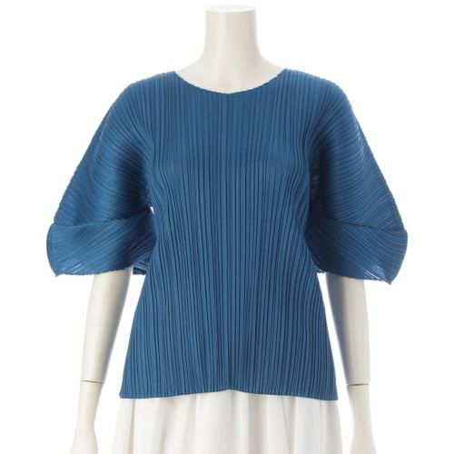 プリーツプリーズ イッセイミヤケ 23年 23AW MONTHLY COLORS 袖変型 カットソー 半袖 トップス PP33JK122 ターコイズ 3