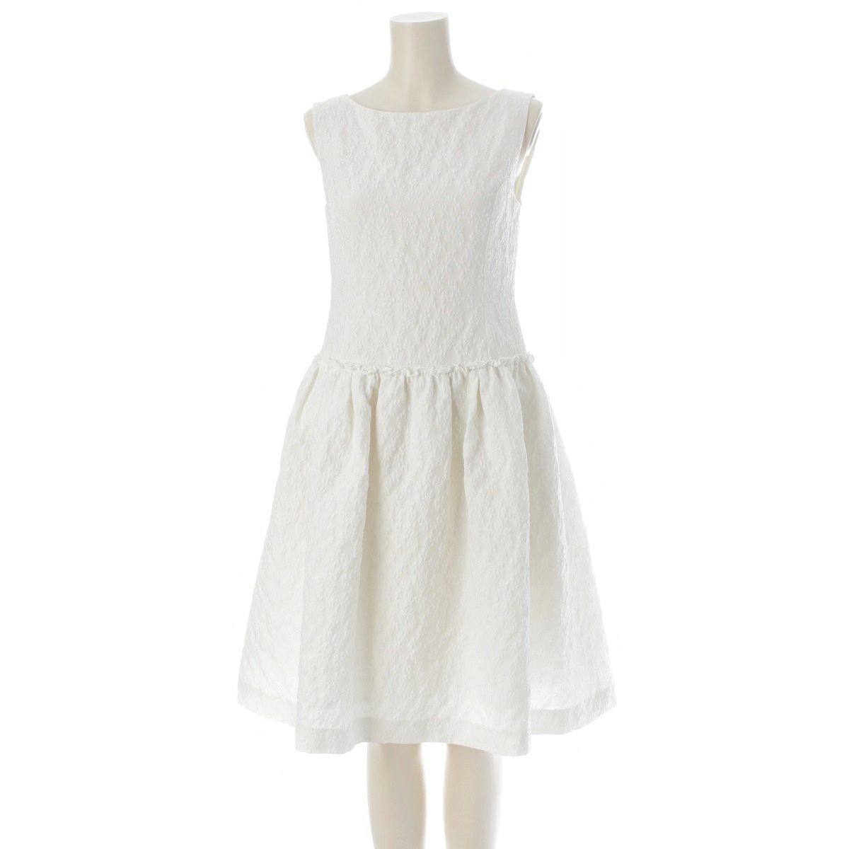 フォクシー ニューヨーク コレクション 20年 刺繍 ノースリーブ ワンピース 40635 ホワイト 38