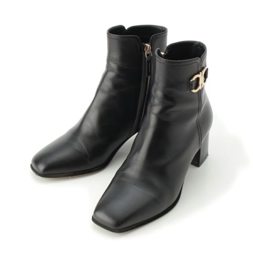 サルヴァトーレフェラガモ CASSARO レザー ガンチーニ アングル ブーツ ブラック 6