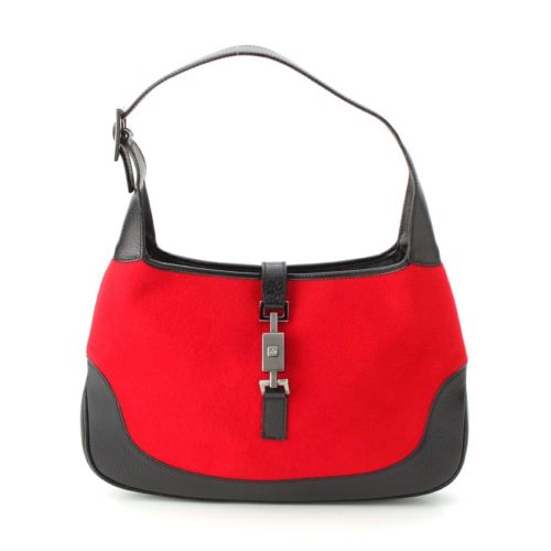 グッチ ジャッキー フェルト ワン ショルダーバッグ 001 3306 レッド×ブラック
