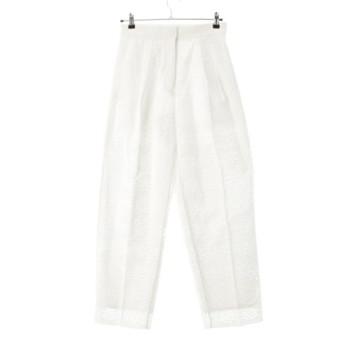 エブール 24SS コットン エンブロイダリーレース パンツ ボトムス ホワイト 38