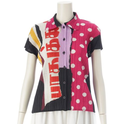 プリーツプリーズ イッセイミヤケ 2003 03SS グラフィック フレンチスリーブ トップス PP31-JJ902 マルチカラー 3