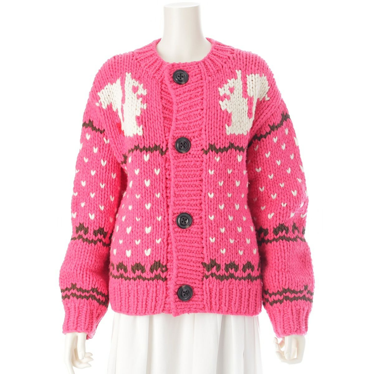ディースクエアード 21年 ウール ニット カーディガン ジャケット ピンク S