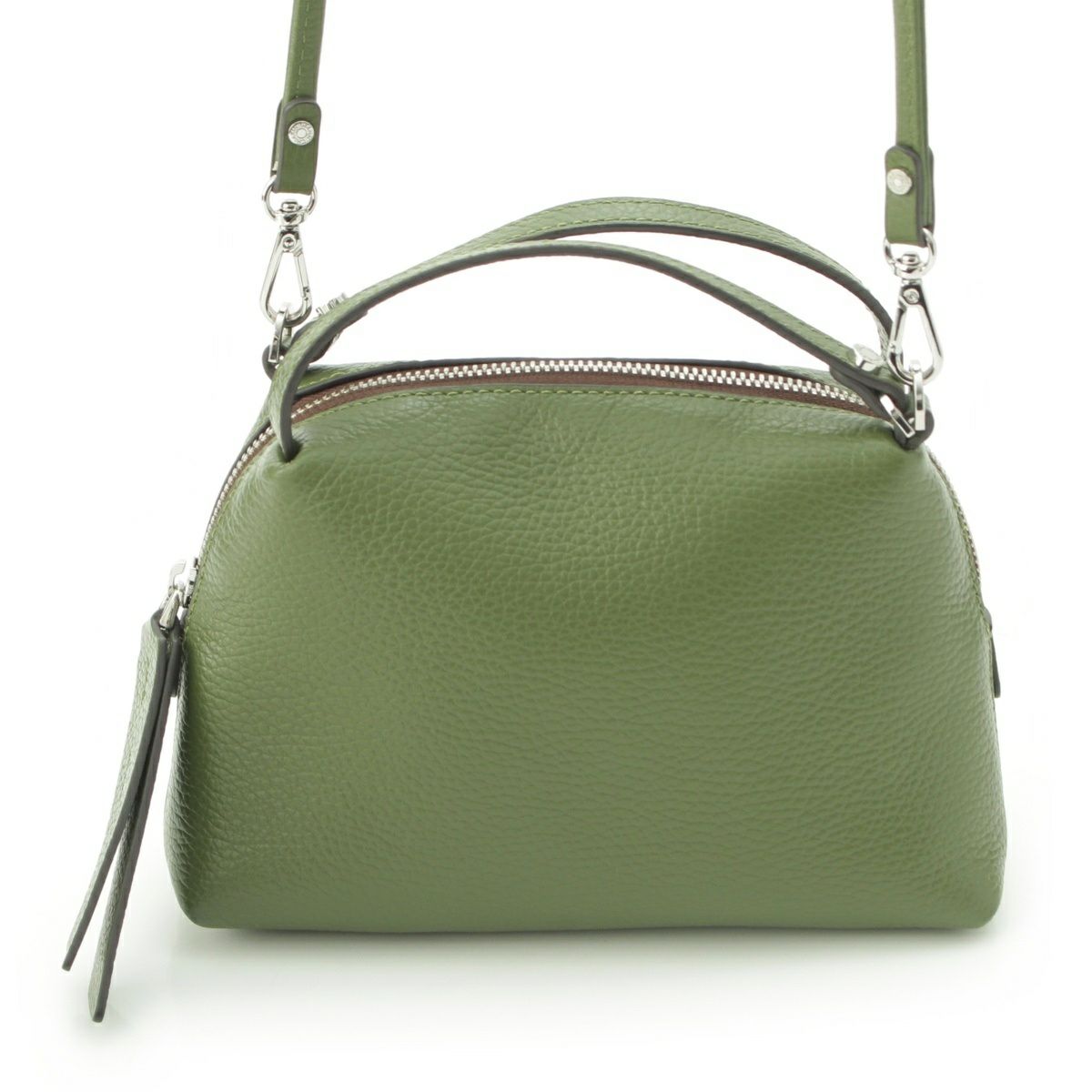 ジャンニキャリーニ アリファ レザー スモール 2WAY ハンドバッグ グリーン